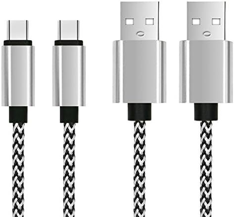 [2 Pack]Type C Cable,[USB-IF Certified]Hi-Speed USB 2.0 Type A to C Braided Cord with Reversible Connector Fast Data Sync &amp; Charging Cord for USB Type C Phones &amp; Tablets