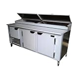 Cooltech Refrigeration 72-inch 2-1/2 Doors Refrigerated Pizza Prep Table 72" CMPH-72PT