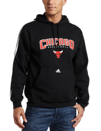 NBA Chicago Bulls Represent 3 Stripe Hood (Black, X-Large)