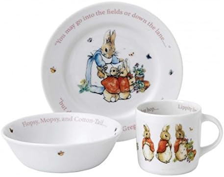 Peter Rabbit Plate, Bowl & Mug 3-piece Set (Girl - Pink)