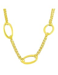 18 Karat Yellow Gold over Silver Double Strand Station Necklace (18 Inch)