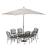 Arizona Table 6 Chairs Set with Parasol