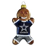 NFL Dallas Cowboys Blown Glass Gingerbread Man Ornament