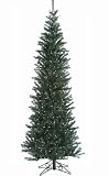7' Alexandria Pine Pre-Lit Artificial Christmas Tree - Sleek Pencil Profile