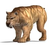 Wallmonkeys Peel and Stick Wall Decals - Dinosaur Smilodon - 48H x 48W Removable Graphic