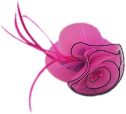 Spikerking Women's Fascinators Flowers Small Hat Hairclip (One Size, Rose red)