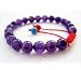 8mm Purple Jade Stone Beads Tibetan Buddhist Mala Bracelet for Meditation