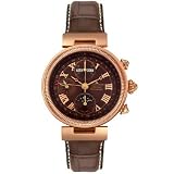 Mens Automatic Chronograph Rose gold plated Alligator Strap by Jacques Lemans