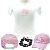 NCAA Kansas Jayhawks White Pink XL XLarge T Shirt Scrungee Hat Cap 3 Piece Set