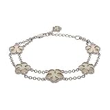 Designer Style Double Strand Mother of Pearl Clover Bracelet
