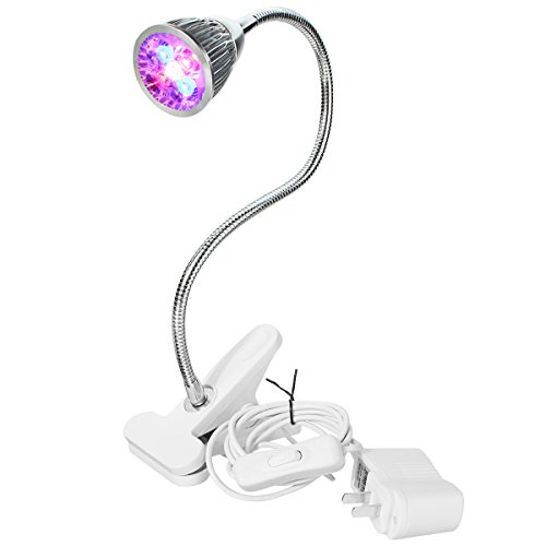 LED Grow Lights, Pathonor Full Spectrum LED Plant Grow Lamps 5W Desk Grow Lamp with Spring Clamp with Gooseneck Arm Flexible Neck 360 Degree for Hydroponic Garden Greenhouse