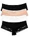 Caramel Cantina Classic Solid and Lace Boy Leg Hipster Panties 4-Pack