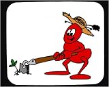 Mouse Pad with bug, plant, hoe, insect, farmer, straw, hat, animal