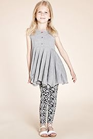 2 Piece Girls Mini Limited Ruched Tunic Leggings Outfit
