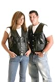 Rebel Ryder Genuine Stone Leather Black Vest