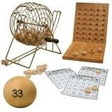 Da Vinci Deluxe 7 Inch Diameter Metal Frame Cage Bingo Set with Wood Balls & Wood Board