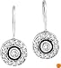 14K White Gold Diamond Pinwheel Drop Earrings