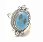 Navajo Crafted Ladies Big Turquoise Ring Sz 7