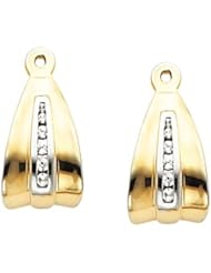 Pair of 10K Yellow Gold Diamond Earring Jackets - 0.15 Ct. -- LIFETIME WARRANTY