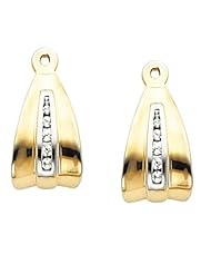 Pair of 18K Yellow Gold Diamond Earring Jackets - 0.15 Ct. -- LIFETIME WARRANTY