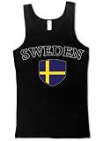 Sweden Flag Shield International Soccer Juniors Tank Top, Swedish National Pride Juniors Boy Beater