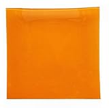 Two Lumps of Sugar 5-3/4-Inch Square Tempered Plate, Solid Orange, Set of 4