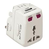 Travelon Worldwide Adapter and USB Charger, White, One Size