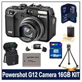 Canon G12 10MP Digital Camera w/ 5x Optical Image Stabilized Zoom & 2.8 inch Vari-Angle LCD W HD Video Super Bundle With 1...