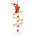 Lighted Sleigh Ride Sign Post with Cute Reindeer Topper and 80 Lights