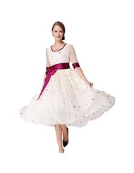 General Print Elbow Length Sleeves Tulle  Bridesmaid Dress  With a Bow(s)