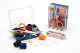 Mini / Compact Sewing Kit in PLastic Storage Case - Ideal for Travel (Scissor, threads, needle, buttons, safety pins, needle threader & pins) *Only ONE Kit Supply*