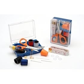 Mini / Compact Sewing Kit in PLastic Storage Case - Ideal for Travel (Scissor, threads, needle, buttons, safety pins, needle threader & pins) *Only ONE Kit Supply*