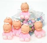 Bulk Package of 100 Mini Babies with Pink Trim for Favors, Cake Decorations, Crafts & More