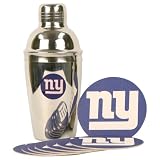 NFL Bar Drink Shaker and Coaster Set - New York Giants
