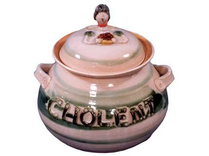 ArtisanStreet's Judaica Cholent Pot with Cookbook. Casserole Pot Bakes In Convention Or Microwave Oven. Hand Built Stoneware. 