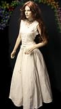 2-teiliges langes Mittelalter – Kleid,woll – weiss, reine Baumwolle, Gothic, LARP XL (42-44)