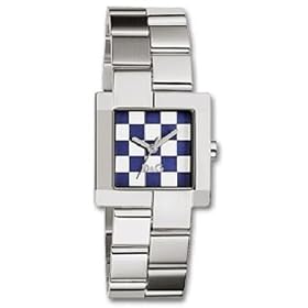 D&G Ladies Promenade Quartz Watch DW0440 With Blue/White Chequered Analogue Dial And Stainless Steel Bracelet