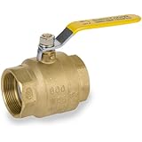 Smith-Cooper International 8155 Series Brass Ball Valve, Inline, Lever Handle, NPT Female