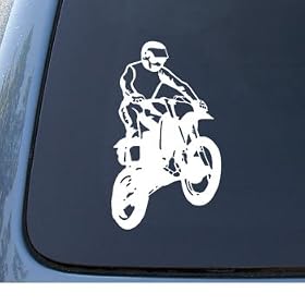DIRT BIKE - Off-Road Sport - Car, Truck, Notebook, Vinyl Decal Sticker #1192 | Vinyl Color: White