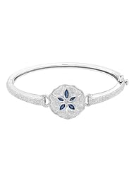 London Blue Topaz and Created White Sapphire Sand Dollar Bangle