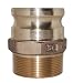 PT Coupling Basic Standard Series Brass Cam and Groove Hose Fitting, F-Adapter, Adapter x NPT Male