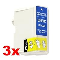 Neewer 3x Black Replacement Ink Cartridge T013 T050 For Epson Stylus Printers Epson Stylus Color:400/440/460/480/480SX/480SXU/500/580/600/640/660/670 Epson Stylus:C20/C20SX/C20UX/C40/C40S/C40SX/C40UX(V6.0 Version) Epson Stylus Photo:700/710/720/750/1200/EX/EX2/EX3/IP100