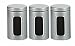 Brabantia Window Canister Set, 1.4litre 3 piece, Metalic Grey