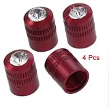Car 4 Pcs Burgundy Cylinder Shaped Tire Valve Stem Caps by uxcell