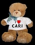 Teddy Bear with I Love Cari t-shirt