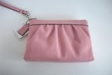 Coach Blush Pink Leather Pleated Wristlet 43431