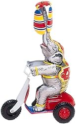 Tin Elephant on Scooter - Collectable