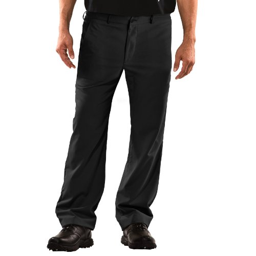 Men's Performance Flat Front Pants Bottoms by Under Armour 32 W 30 L Black