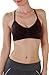 Humble Chic Women's Criss Cross Seamless Sports Bra - Black - Padded Strappy Bralette, Black