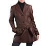 BGSD Women's New Zealand Lambskin Leather Pant Coat - Espresso S
